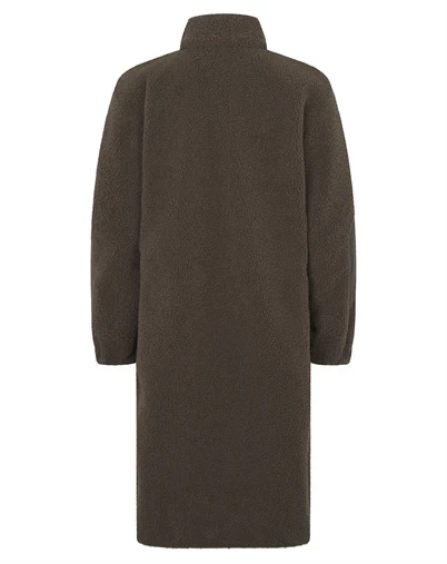 Stine Goya - Long Fleece Jakke - Dark Oak
